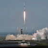 This image from video provided by SpaceX shows a Falcon 9 rocket carrying Northrop Grumman’s mission robotic vehicle — dubbed MRV, launches from Cape Canaveral, Fla., on Tuesday, July 21, 2026.