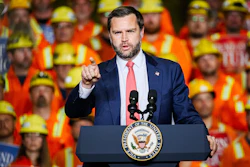 Vice President JD Vance speaks at the Cleveland Cliffs Middletown Works, Friday, Aug. 21, 2026, in Middletown, Ohio.