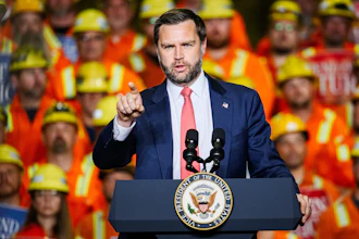 Vice President JD Vance speaks at the Cleveland Cliffs Middletown Works, Friday, Aug. 21, 2026, in Middletown, Ohio.