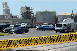 Damage is seen at Nippon Dynawave Packaging Co., after a tank containing hazardous liquid imploded, on Tuesday, May 26, 2026, in Longview, Wash.